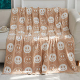 SMILEY FACE KNITTED JACQUARD THROW BLANKET_CWMM1474