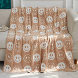 SMILING FACE KNITTED JACQUARD BLANKET SOFA BLANKET_CWMM0323