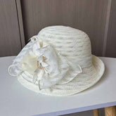 FLOWER HALF ROLL MESH SUN HAT_CWAB2902