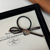 SIMPLE HEART BOW SWEET HAIR SCRUNCHIES_CWAHA2814