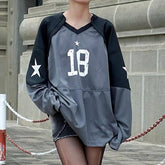 Vintage Star Print Pullover Sweatshirt