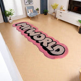 FAUX CASHMERE BLACK WHITE LETTER RUG_CWMM7325