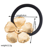 MINIMALIST GEOMETRIC METAL FLOWER HAIR TIE_CWAHA6201