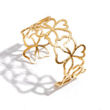 CHIC HOLLOW FLOWER CUFF 18K GOLD STAINLESS STEEL_CWAJE4734