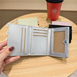 Velvet Pearl Letter Trifold Mini Wallet_Cwab06211