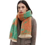 Womens Floral Jacquard Shawl Scarf_Cwasc0876