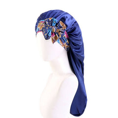 PRINTED RIBBON LONG HAIR CARE NIGHTCAP_CWAH1477