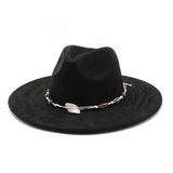 RETRO ETHNIC STYLE TASSEL SUEDE HAT WOOLEN JAZZ HAT_CWAH2524
