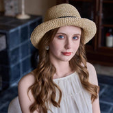 BOW TIE SUN PROTECTION STRAW HAT_CWAH1335