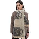 LETTER JACQUARD SCARF WINTER SHORT FRINGE WRAP_CWASC0863