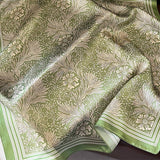 GREEN FLORAL SQUARE NECK SCARF FOR WOMEN_CWASC0538