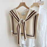 DOUBLE ROW STRIPED FRAME KNITTED SHAWL_CWASC0846
