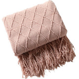 KNITTED TASSEL THIN BLANKET SOFA BLANKET_CWMM0183