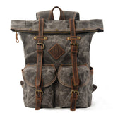 Waterproof Waxed Canvas Colorblock Backpack_Cwab5534