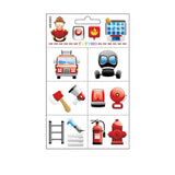 KIDS WATERPROOF FIRE TRUCK TATTOOS FOR SAFETY WEEK_CWMM8259