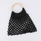 HOLLOW ONE SHOULDER COTTON BEACH WOVEN BAG_CWAB4688