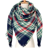 SOFT CHUNKY CHECKED GIANT SCARVES SHAWL CAPE_CWASC0107