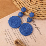 NEW VINTAGE SIMIAN GRASS VINE WOVEN EARRINGS_CWAJE4011
