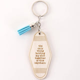 LETTER ENGRAVED WOODEN KEYCHAIN_CWMM0572