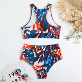 HIGH WAIST BIKINI SET SOLID COLOR SWIMSUIT_CWMW0191