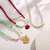 ELEGANT DYED STONE NECKLACE WITH PEARL TASSELS_CWMM8819