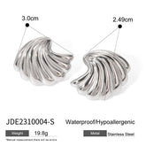 FASHIONABLE GEOMETRIC STRIPED WAVE SHELL EARRINGS_CWAJE1801