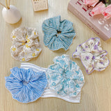 SMALL FLORAL PLEATED VERSATILE HAIR TIE_CWAHA1093