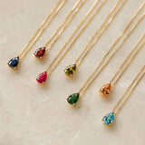 TEARDROP ZIRCON DECEMBER BIRTHSTONE NECKLACE_CWMM5534