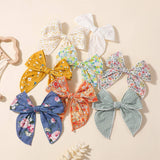 FLORAL COTTON BOW HAIR CLIP FOR BABY GIRLS_CWAHA6752