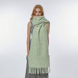 GRADIENT LOOP YARN TASSEL SCARF FOR WINTER_CWASC2354