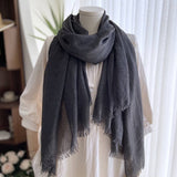 SOLID COTTON LINEN SCARF FOR WOMEN SUMMER SUN PROT_CWASC1451