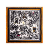 Cwasc2400_Colorblock Landscape Retro Artistic Silk Scarf