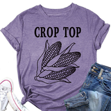 CORN LETTER PRINT TEE WOMEN S CASUAL T SHIRT_CWTTS1502