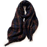 RED PLAID WINTER SCARF THICK WARM SHAWL WRAP_CWASC0175