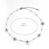 STAINLESS STEEL DAISY NECKLACE WITH BEADED CHAIN_CWMM8876