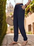Texture Sense Solid Color Casual Foot Pants