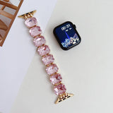 APPLE WATCH 9 RHINESTONE WHITE STONE ELASTIC STRAP_CWASC1561