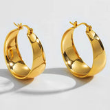 30MM WIDENED ARC STAINLESS STEEL EARRINGS_CWAJE0518