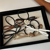 SIMPLE HEART BOW SWEET HAIR SCRUNCHIES_CWAHA2814