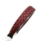 ELEGANT SOLID PU WOVEN DIAMOND HEADBAND_CWAHA6321