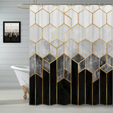 SIMPLE GEOMETRIC WATERPROOF SHOWER CURTAIN_CWMM1796