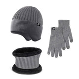 Winter Outdoor Fleece Knitted Hat Three Piece Set_Cwmm2808