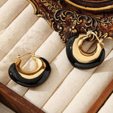 REAL GOLD ELECTROPLATED GLUE EARRINGS_CWMM3607