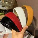 PU LEATHER SOLID COLOR SIMPLE SPONGE HEADBAND_CWAHA2575