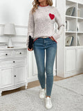 Valentines Day Half Turtleneck Love Jacquard Pullover