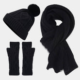 CABLE KNIT HAT SCARF AND GLOVES THREE PIECE SET_CWAH1580