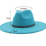 Unisex Wool Fedora Hat Ethnic Flat Brim Style_Cwah04377