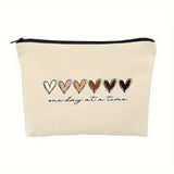 Women Linen Waterproof Zipper Cosmetic Bag_Cwab2246