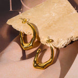 SIMPLE PERSONALITY COOL STYLE BAMBOO HOOP EARRINGS_CWMM5722