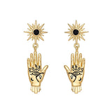 CREATIVE STAINLESS STEEL PALM TOTEM NECKLACE_CWMM5696